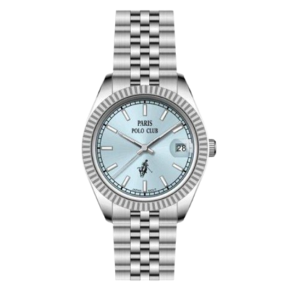 Paris Polo Club PPC-EA20-SL-BU Solid Steel Band Women Watch